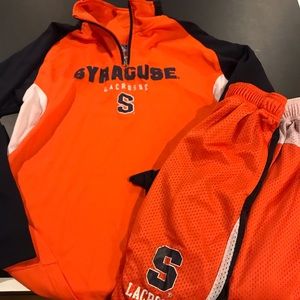 Syracuse Lax quarter zip youth XL. med  shorts
